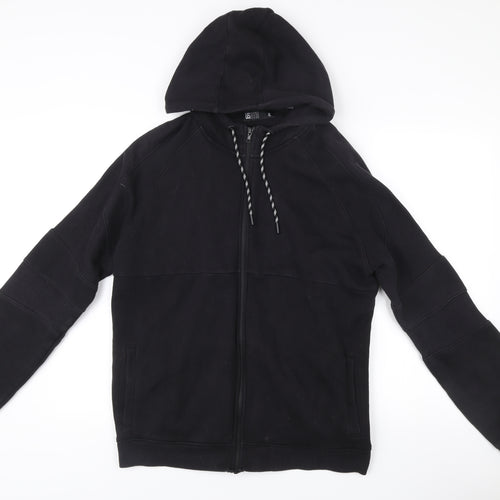US ATH Men’s Black XL Full Zip Hoodie Cotton Blend Hooded Sweatshirt