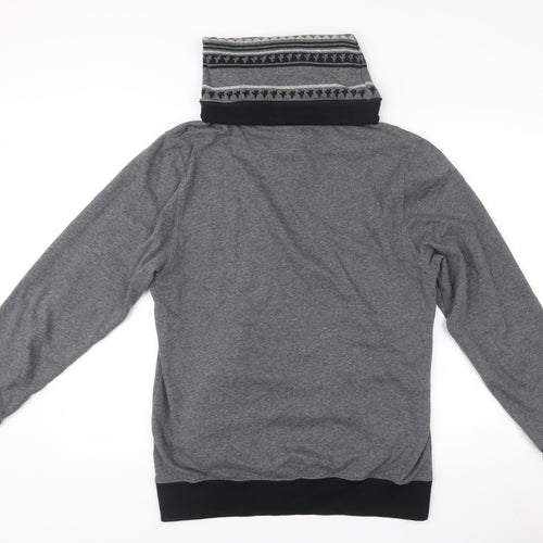 Fabric of Life Mens Grey Pullover Hoodie L High Neck Pockets
