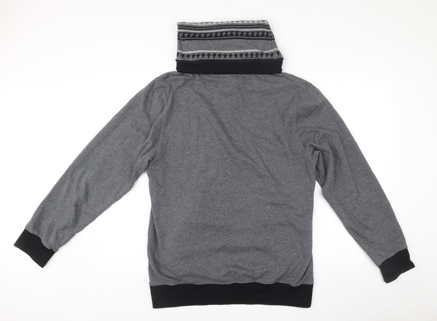 Fabric of Life Mens Grey Pullover Hoodie L High Neck Pockets