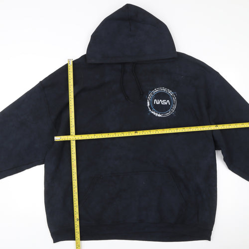 NASA Men's Black Pullover Hoodie Sweatshirt M Logo Space Graphic