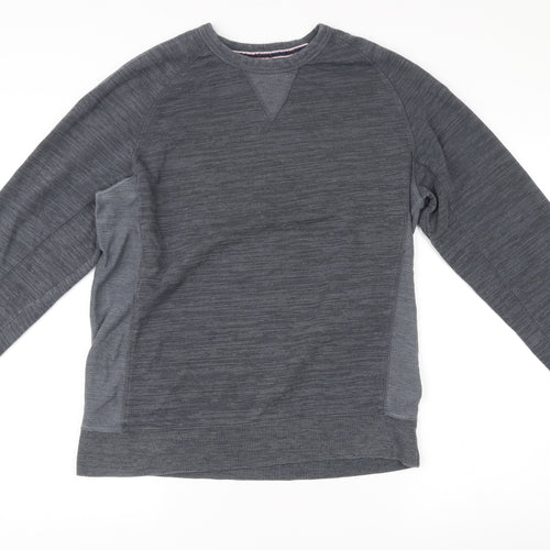 Champion Mens Grey Crew Neck Sweatshirt Size L Logo Pullover