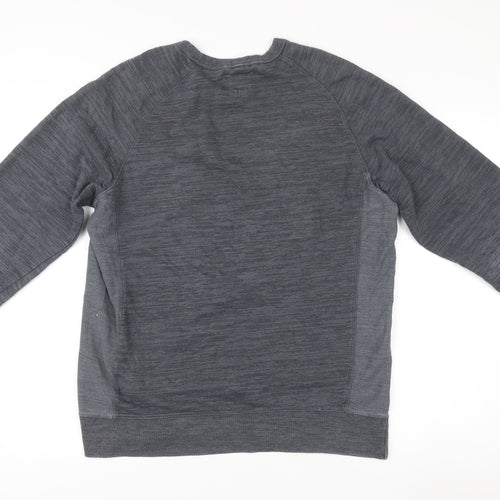 Champion Mens Grey Crew Neck Sweatshirt Size L Logo Pullover