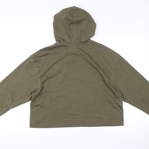 New Balance Womens Khaki Green Pullover Hoodie Size XS Cotton Blend
