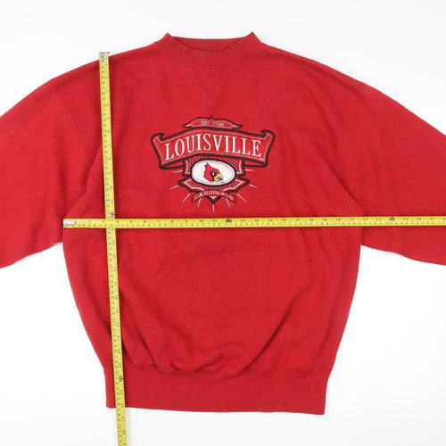 Midwest Embroidery Mens Red Louisville Sweatshirt Size L Vintage