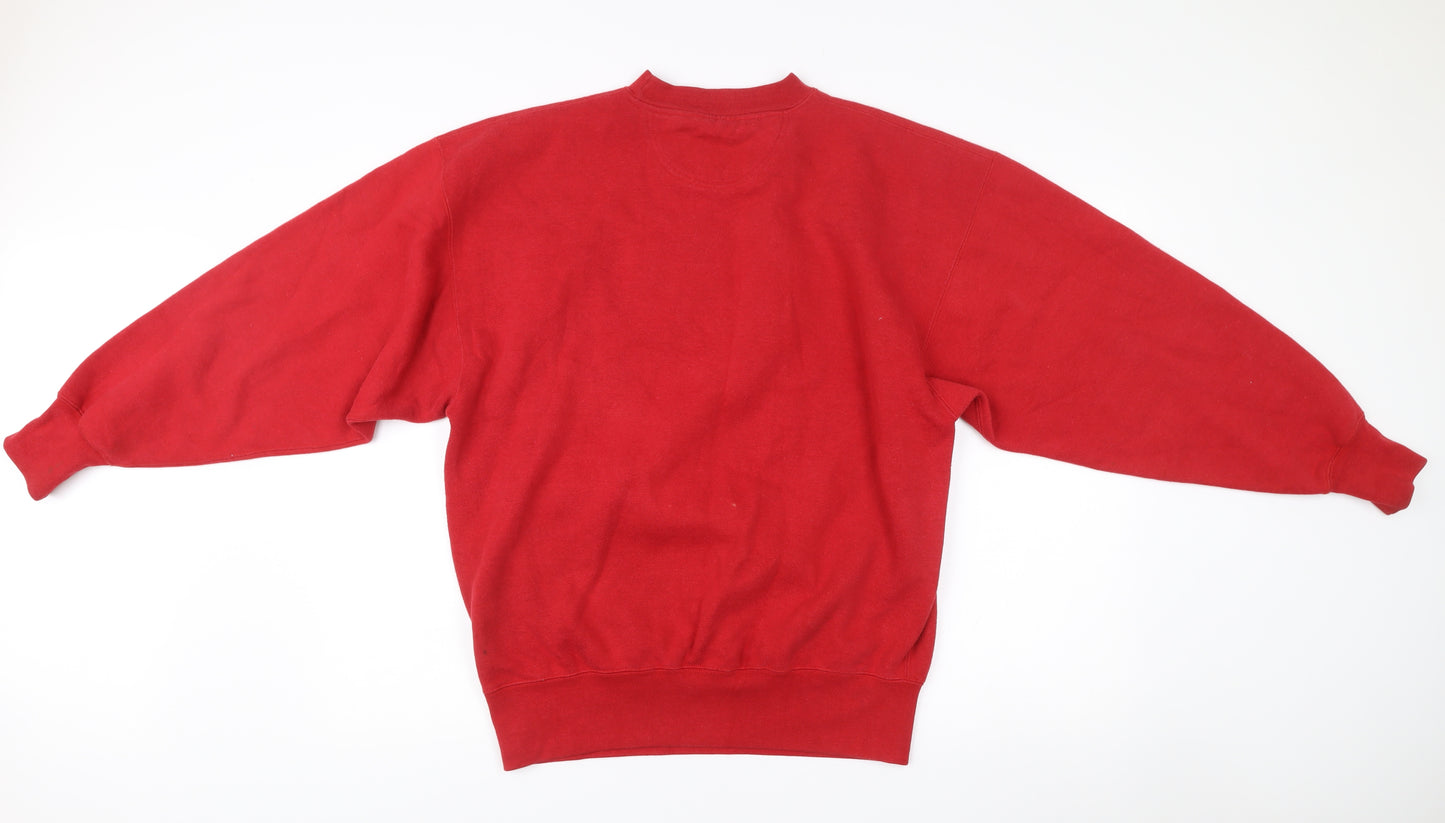 Midwest Embroidery Mens Red Louisville Sweatshirt Size L Vintage