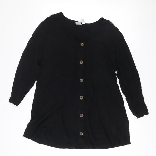 ASOS Women’s Black Viscose Shirt Dress UK 10 Long Sleeve