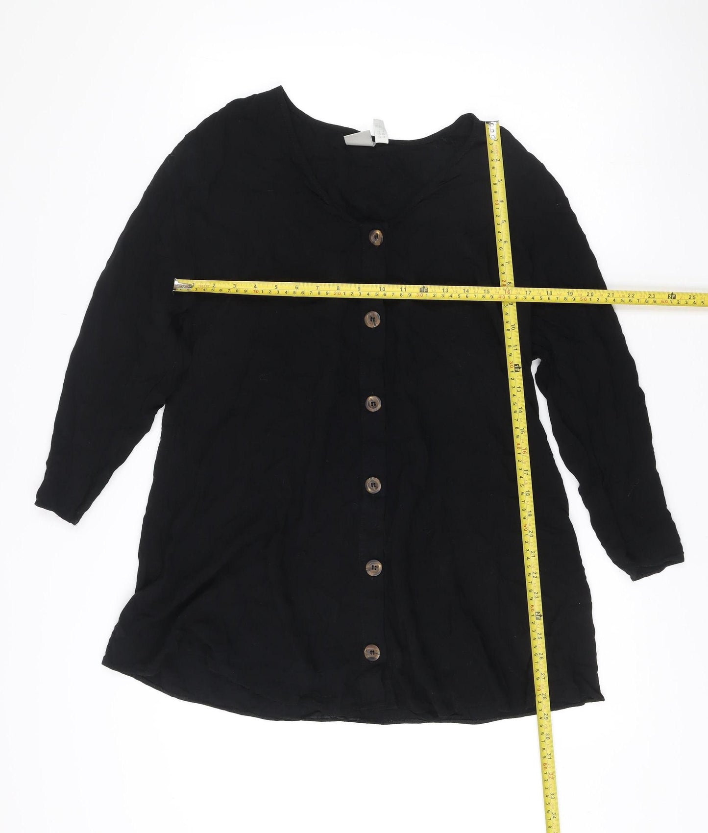 ASOS Women’s Black Viscose Shirt Dress UK 10 Long Sleeve