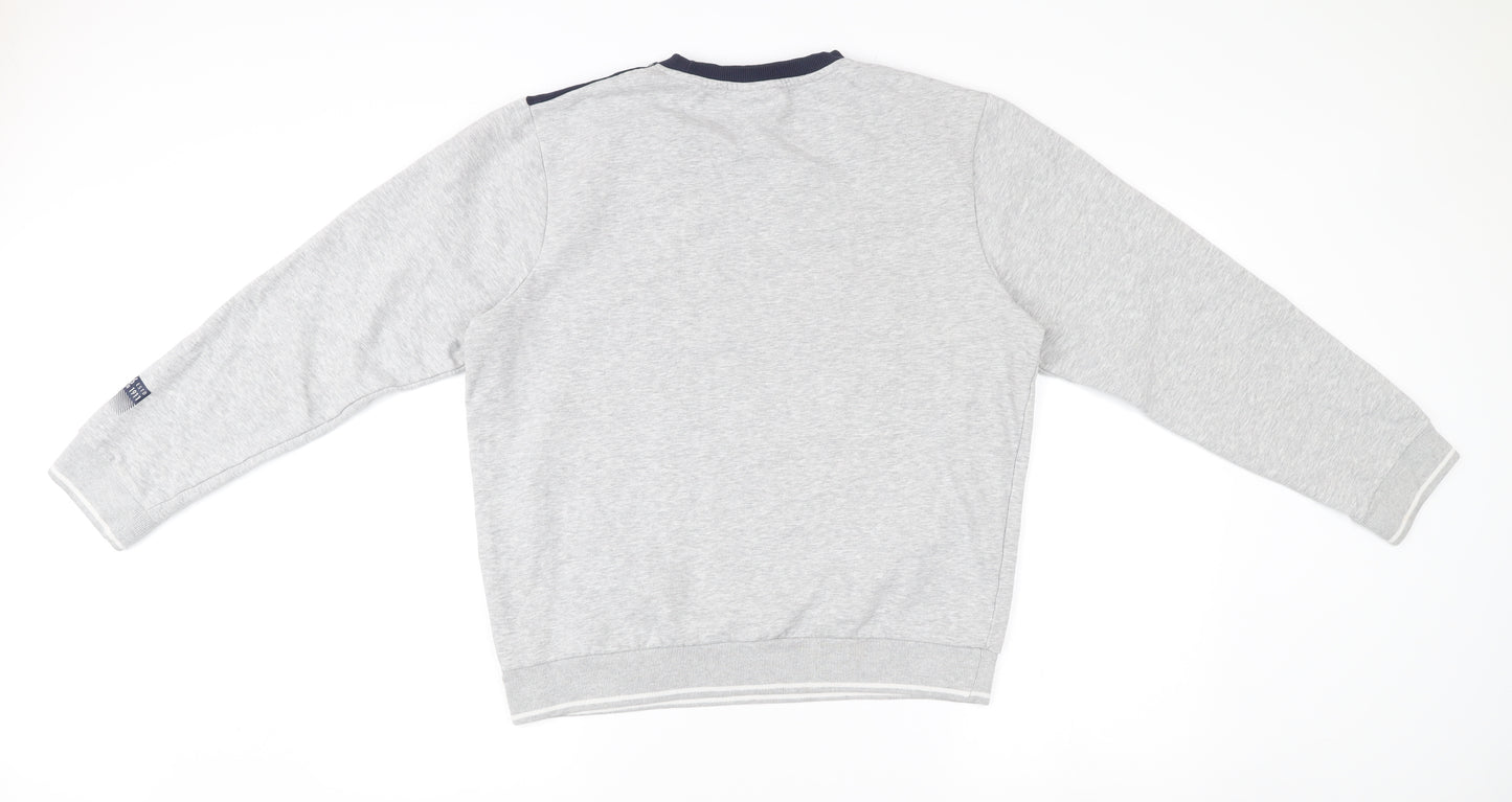 Fila Men’s Grey Sweatshirt M Crew Neck Logo Pullover Sportswear