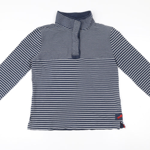 Equestrian Women's Navy Stripe Sweatshirt Size 16 Cotton Blend