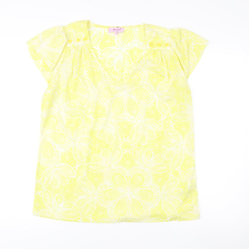Marks and Spencer Per Una Yellow Floral Tunic Blouse Size 16 Women