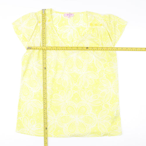 Marks and Spencer Per Una Yellow Floral Tunic Blouse Size 16 Women