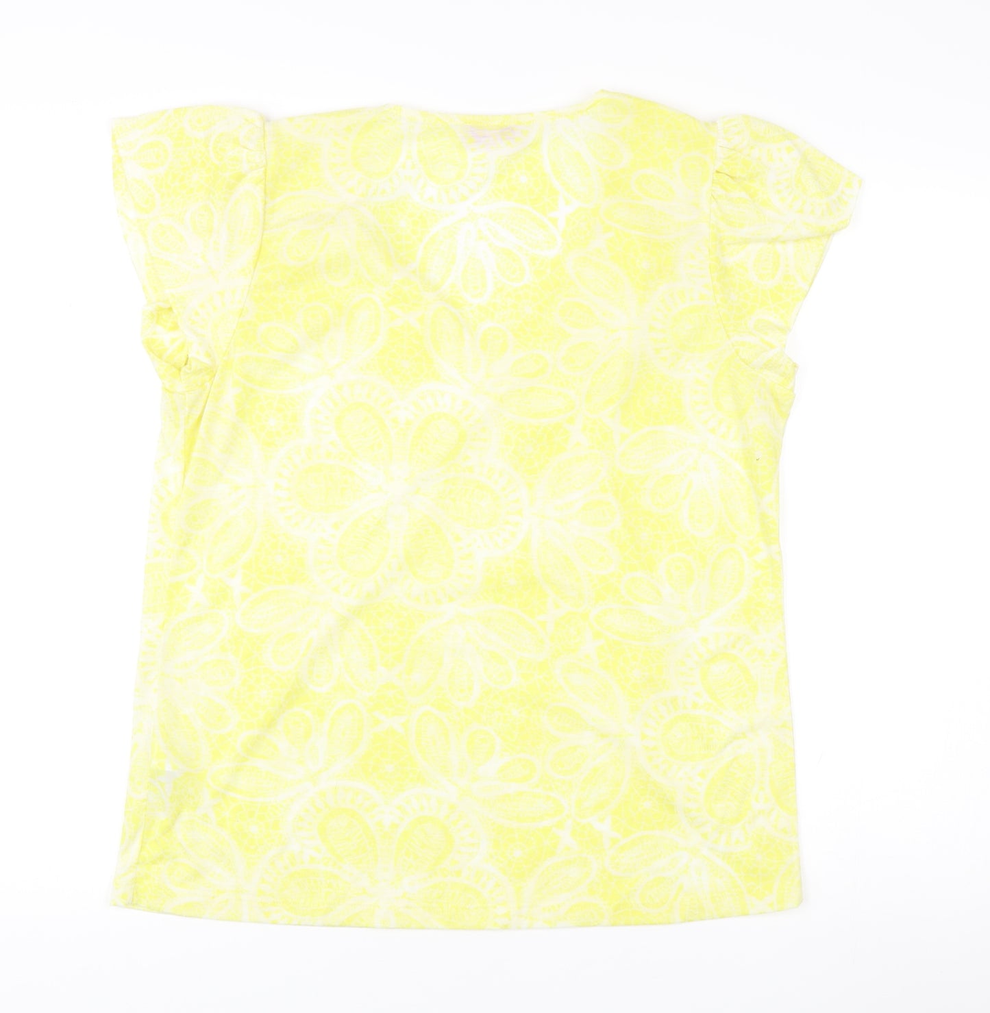 Marks and Spencer Per Una Yellow Floral Tunic Blouse Size 16 Women