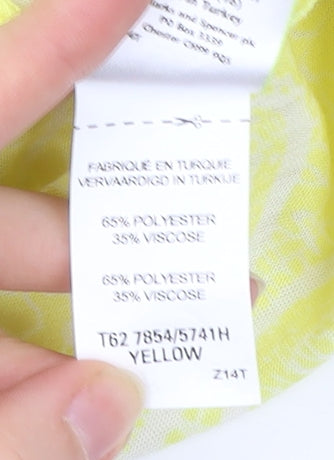 Marks and Spencer Per Una Yellow Floral Tunic Blouse Size 16 Women
