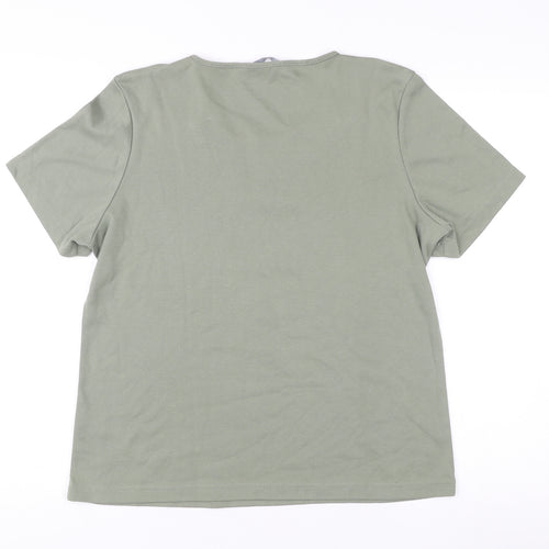 Bm Casual Women’s Green Embroidered Short Sleeve T-Shirt M