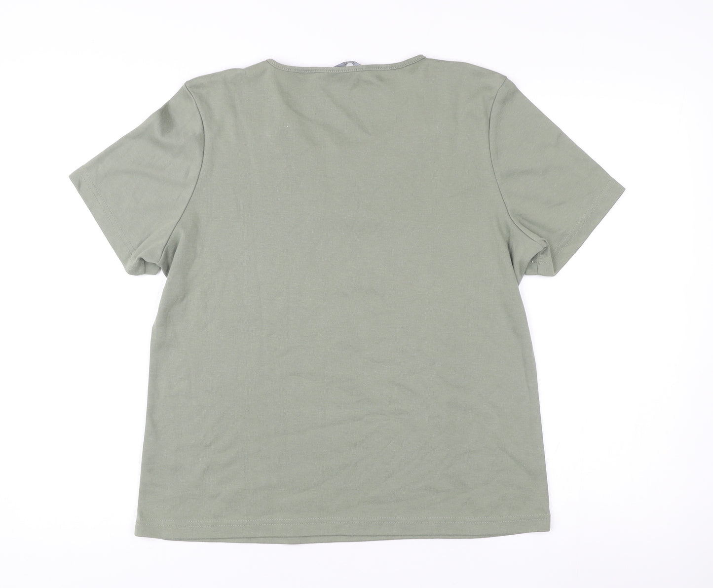 Bm Casual Women’s Green Embroidered Short Sleeve T-Shirt M