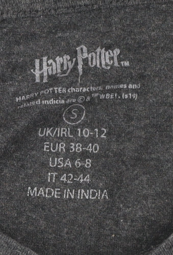 Harry Potter Womens Grey Long Sleeve T-Shirt Size 10 Mischief Managed