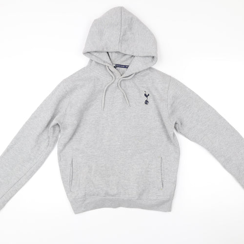 Tottenham Hotspur Boys Grey Pullover Hoodie 13-14 Years Cotton Blend