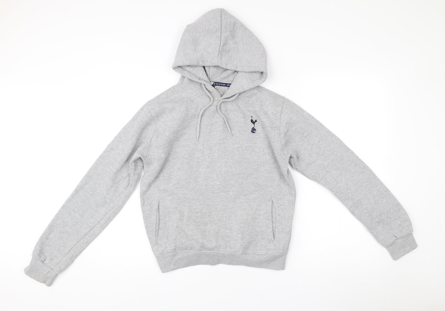 Tottenham Hotspur Boys Grey Pullover Hoodie 13-14 Years Cotton Blend