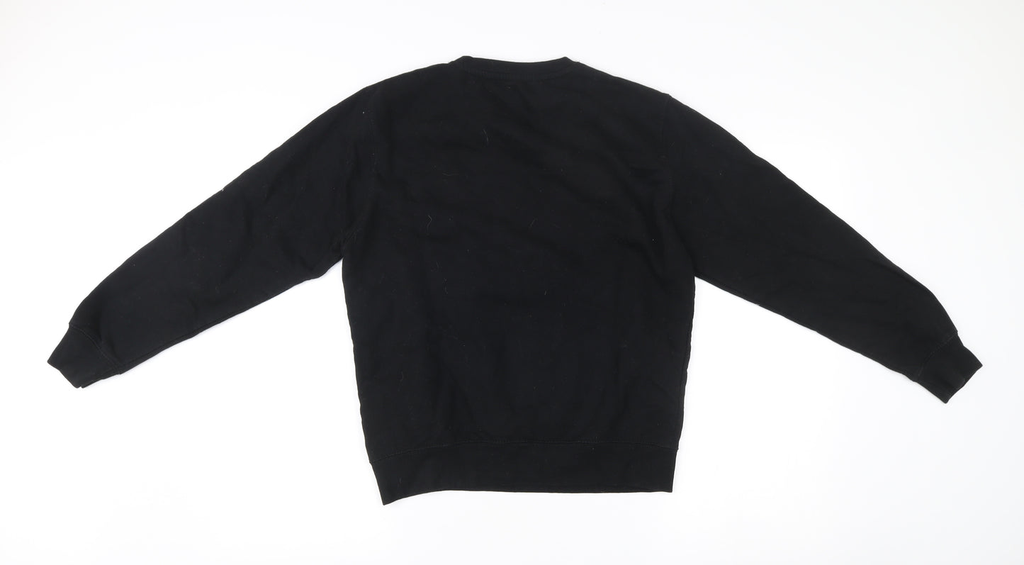 Batch1 Unisex Adults Black Small Pullover Sweatshirt Graphic Print Funny