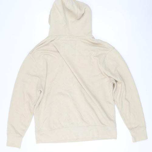 Pull&Bear Men’s Beige Pullover Hoodie S Comfort Fit Long Sleeve