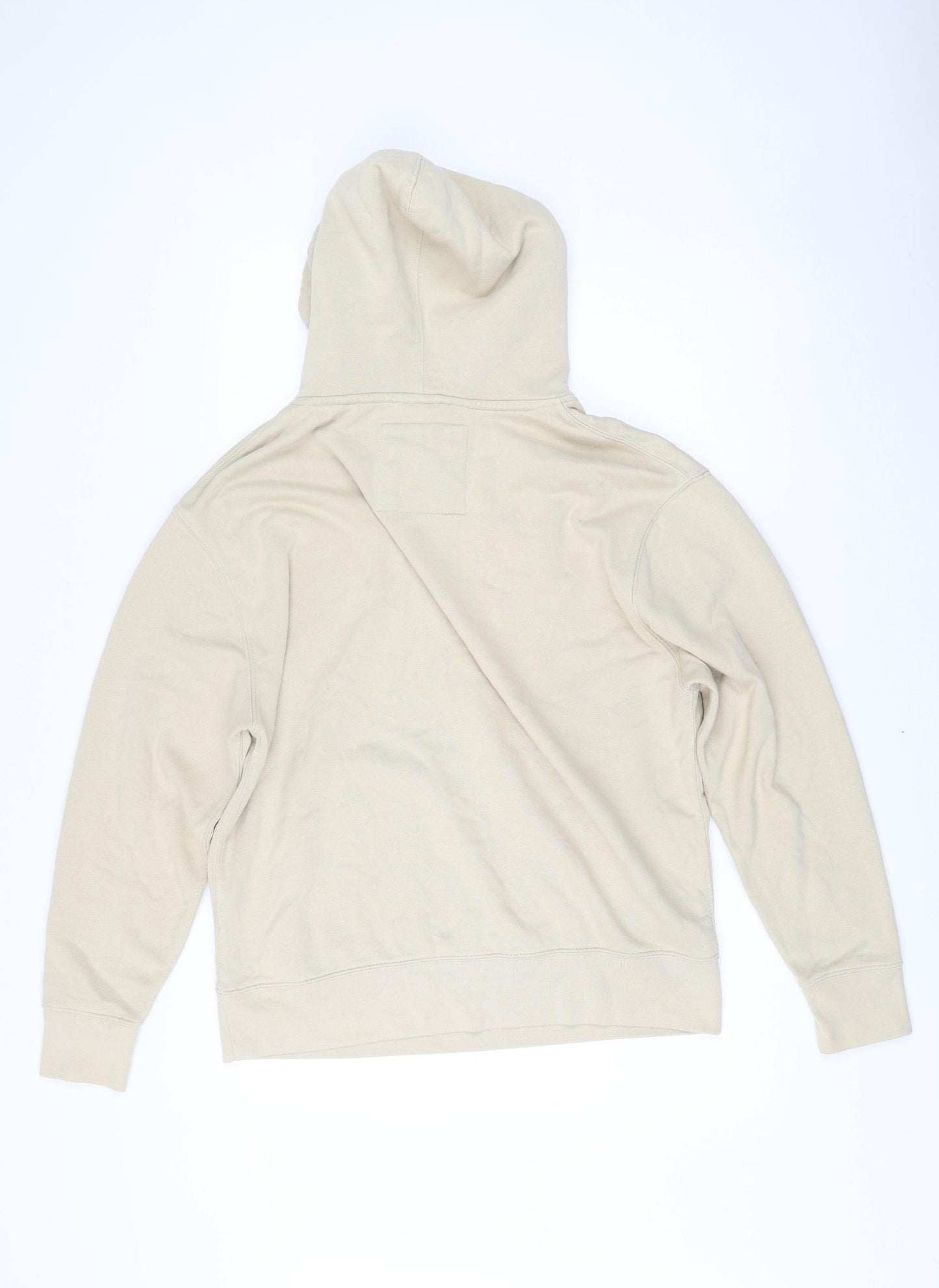 Pull&Bear Men’s Beige Pullover Hoodie S Comfort Fit Long Sleeve