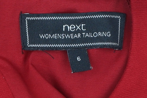 Next Womens Red Sheath Dress Size 6 Sleeveless V-Neck Workwear