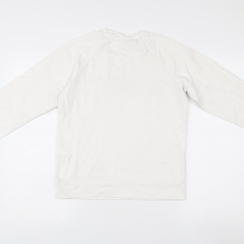 Antioch Unisex White Pullover Sweatshirt Small Graphic Logo Cotton