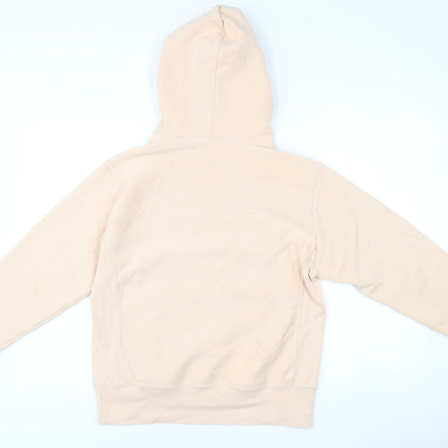 Champion Womens Beige Small Pullover Hoodie Embroidered Logo