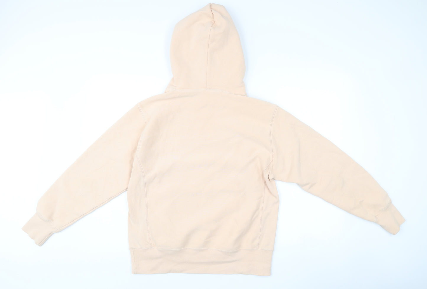 Champion Womens Beige Small Pullover Hoodie Embroidered Logo