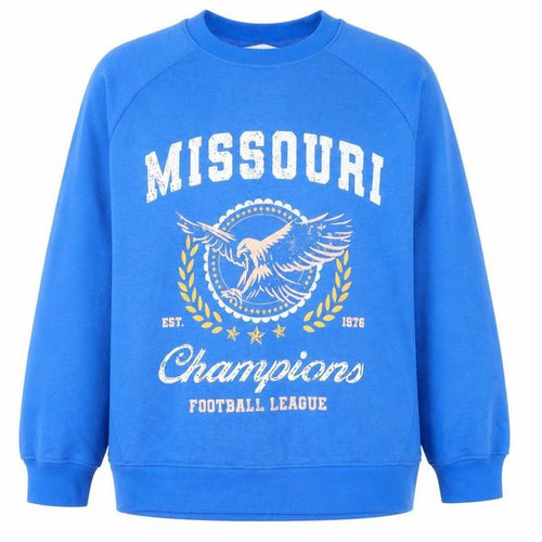 Primark Women’s Blue Missouri Graphic Sweatshirt L Raglan