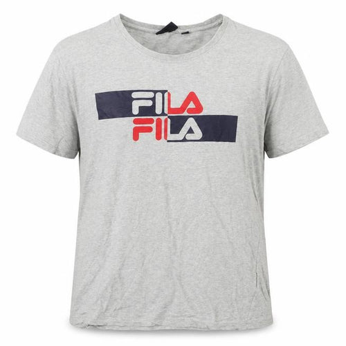 Fila Men's Grey Logo Graphic Print Cotton T-Shirt Size L