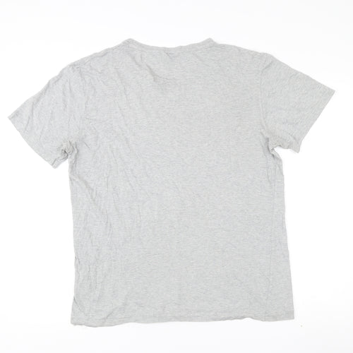 Fila Men's Grey Logo Graphic Print Cotton T-Shirt Size L