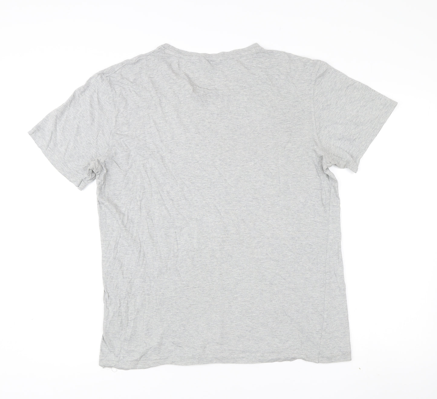 Fila Men's Grey Logo Graphic Print Cotton T-Shirt Size L