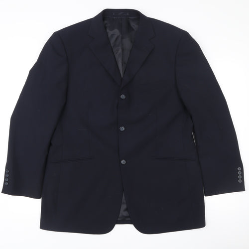 Charlton Gray Men's Blue 42 Blazer Jacket Single Breasted Wool Blend