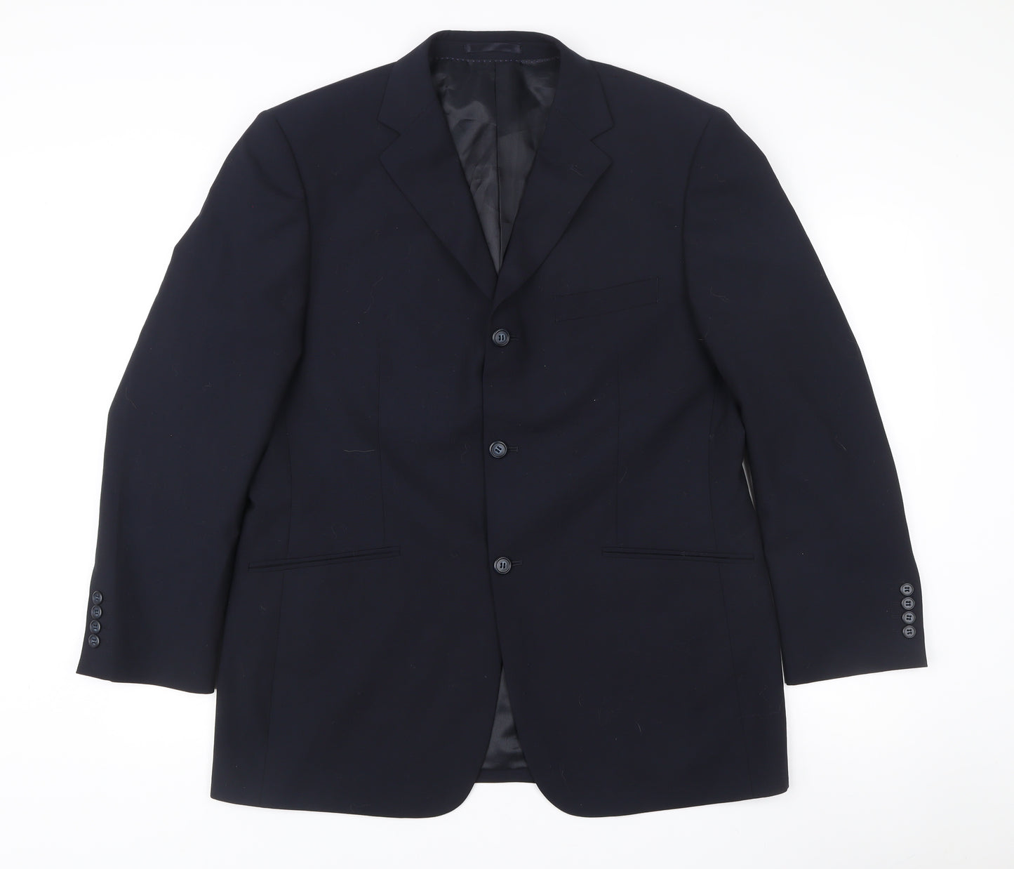 Charlton Gray Men's Blue 42 Blazer Jacket Single Breasted Wool Blend
