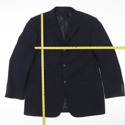 Charlton Gray Men's Blue 42 Blazer Jacket Single Breasted Wool Blend