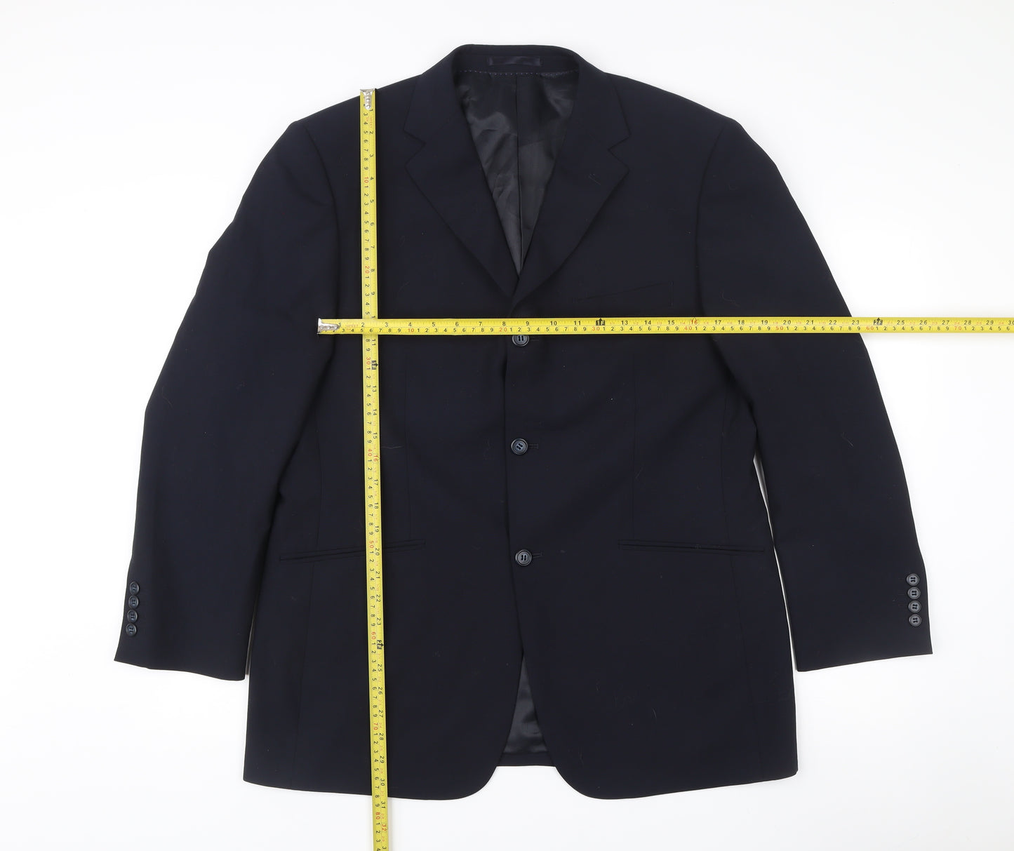 Charlton Gray Men's Blue 42 Blazer Jacket Single Breasted Wool Blend