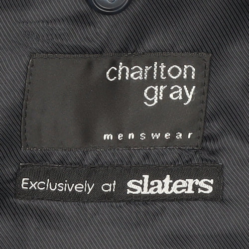 Charlton Gray Men's Blue 42 Blazer Jacket Single Breasted Wool Blend