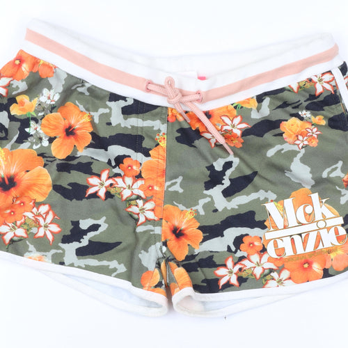 McKenzie Girls Multicoloured Floral Camo Sweat Shorts 3-4 Years Polyester