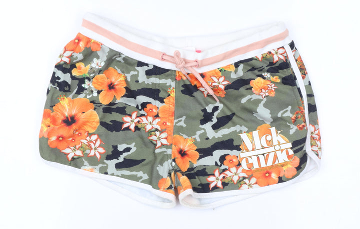 McKenzie Girls Multicoloured Floral Camo Sweat Shorts 3-4 Years Polyester