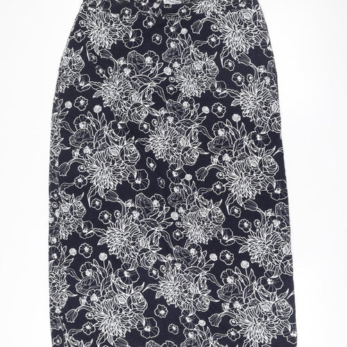 Bonmarché Women’s Blue Floral Stretch Pencil Skirt Size 16