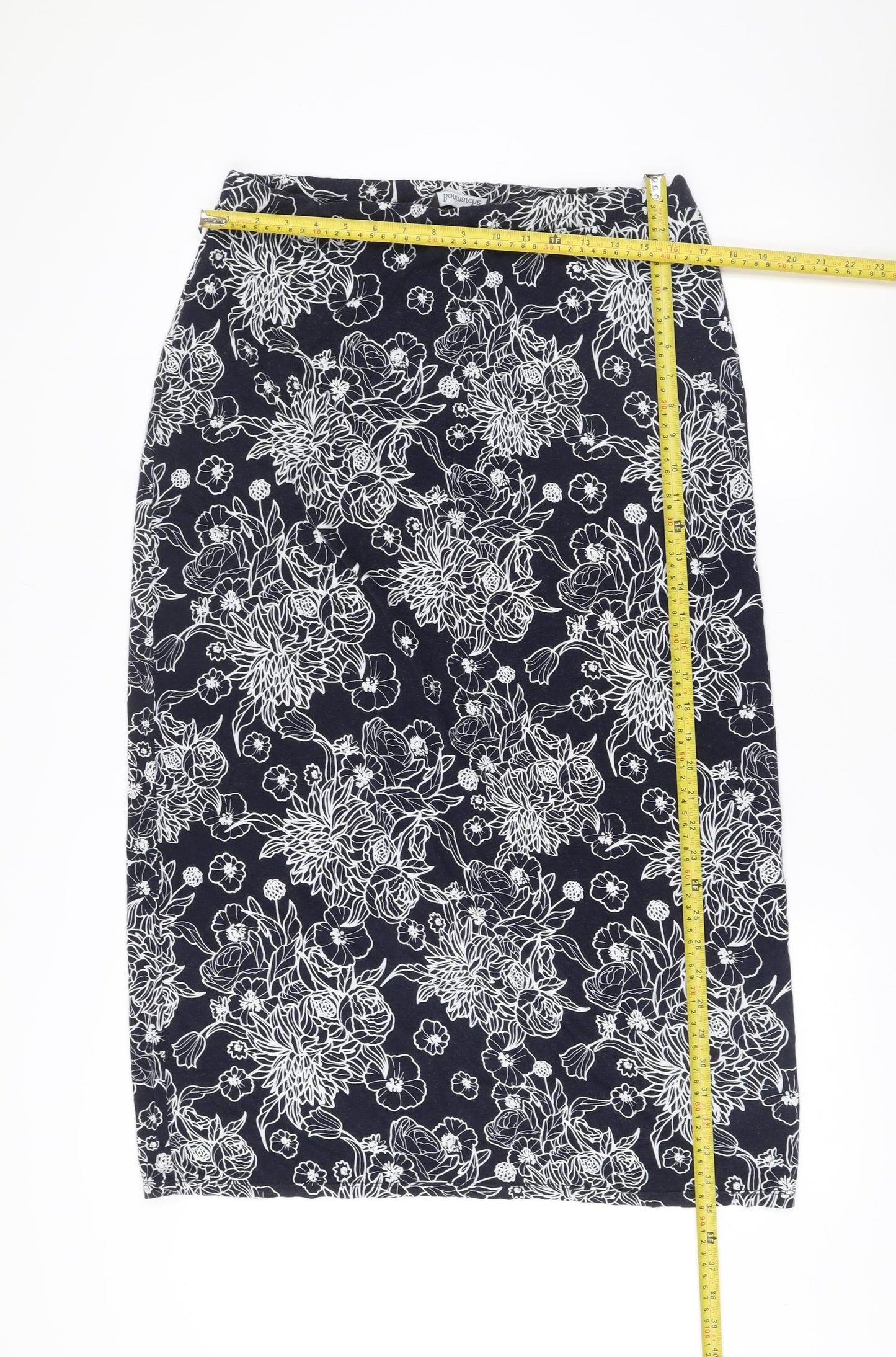 Bonmarché Women’s Blue Floral Stretch Pencil Skirt Size 16