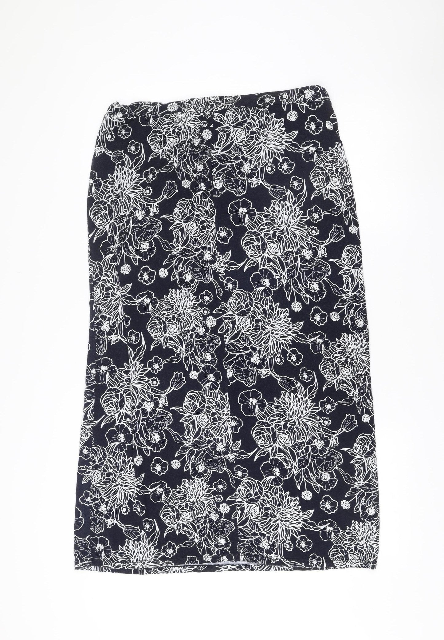 Bonmarché Women’s Blue Floral Stretch Pencil Skirt Size 16