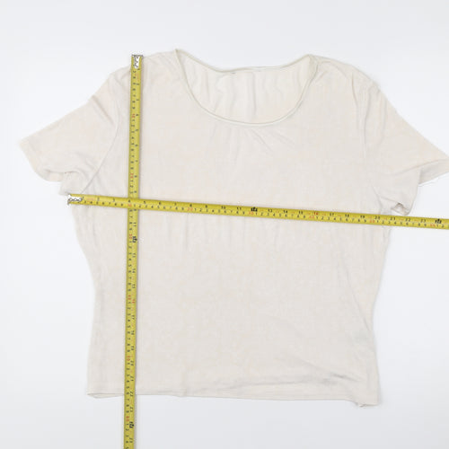 Marks and Spencer Women’s Ivory Paisley Scoop Neck T-Shirt UK 18