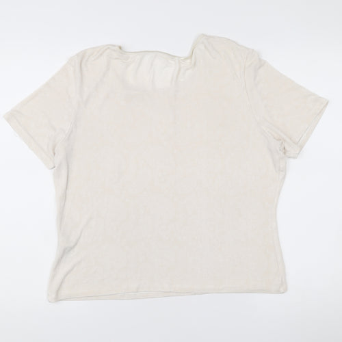 Marks and Spencer Women’s Ivory Paisley Scoop Neck T-Shirt UK 18