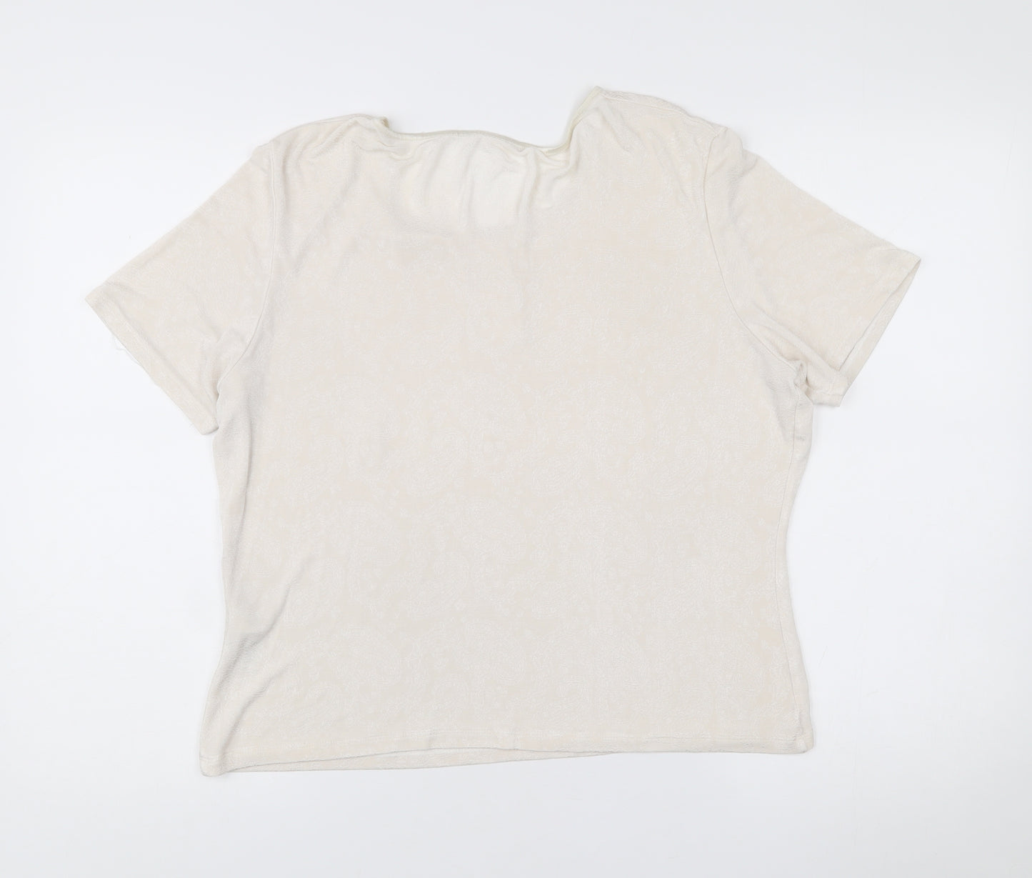 Marks and Spencer Women’s Ivory Paisley Scoop Neck T-Shirt UK 18