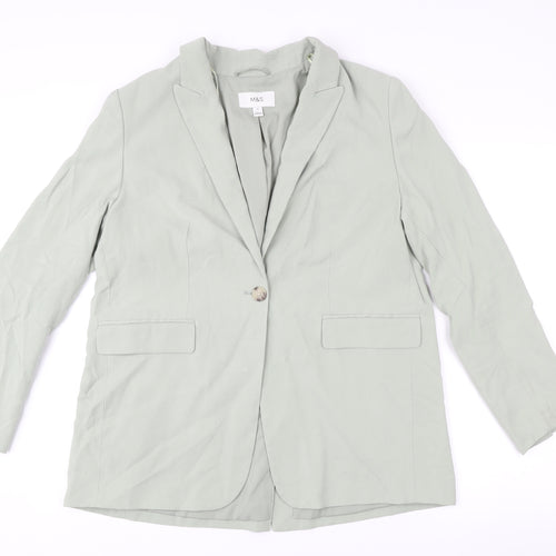 Marks and Spencer Women’s Green Size 14 Tailored Blazer Jacket