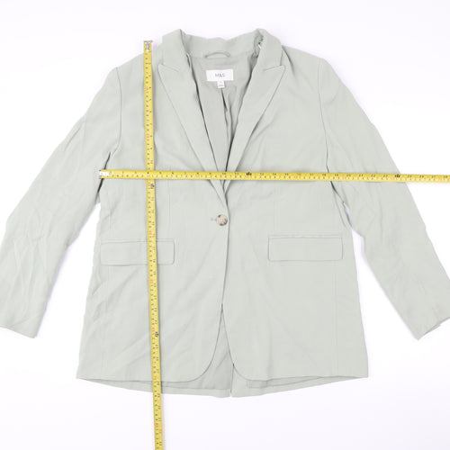 Marks and Spencer Women’s Green Size 14 Tailored Blazer Jacket