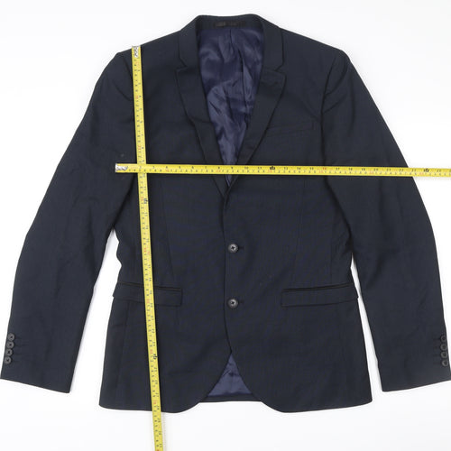 Next Men’s Blue 40L Suit Jacket Blazer Regular Fit Notch Lapel