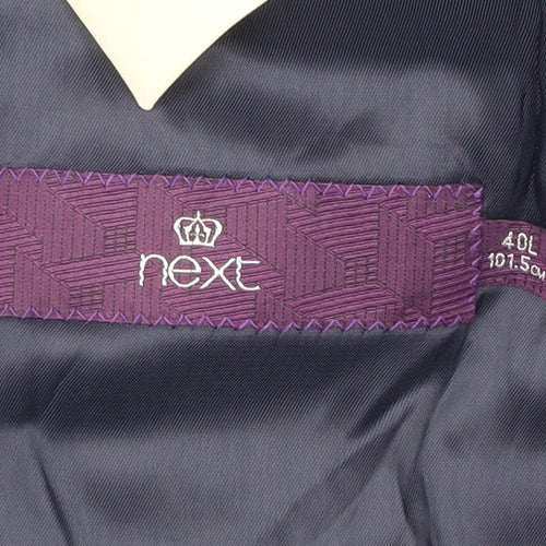Next Men’s Blue 40L Suit Jacket Blazer Regular Fit Notch Lapel